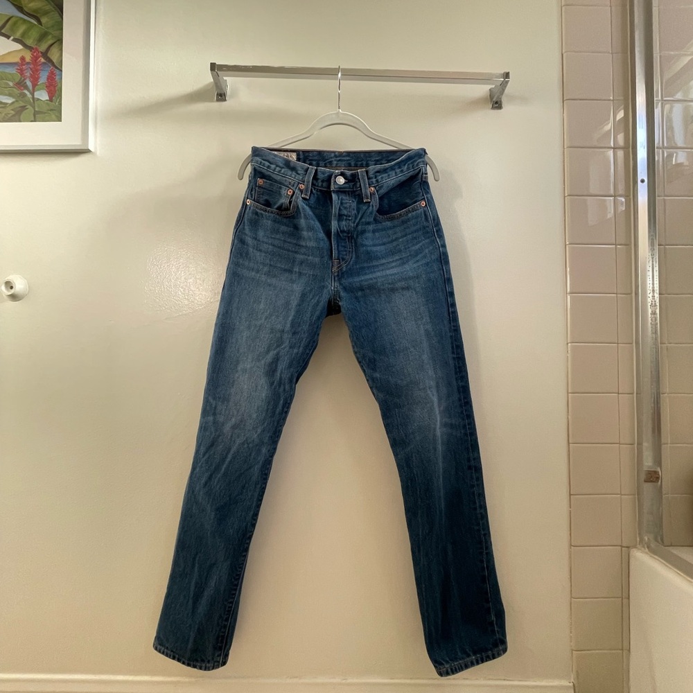 Levi's 501 W27 L32 Straight Leg Blue Jeans